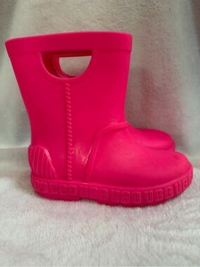 UGG Drizlita Hot Pink Waterproof Rain Boots Kids Size 9